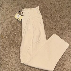 NWT The Korner High-Waisted Off White Pants